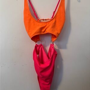 Vibrant Orange and Pink Bikini set size medium